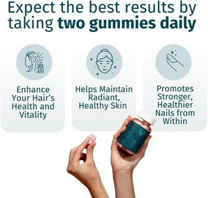 Hair Skin & Nails Gummies Vegan Biotin Formula 60ct